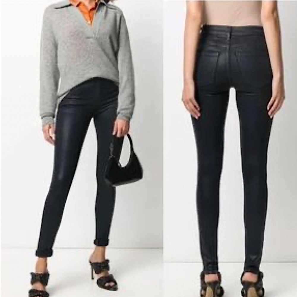 NWOT Black Hearts Brigade Waxed Black Skinny Jeans Sz 28